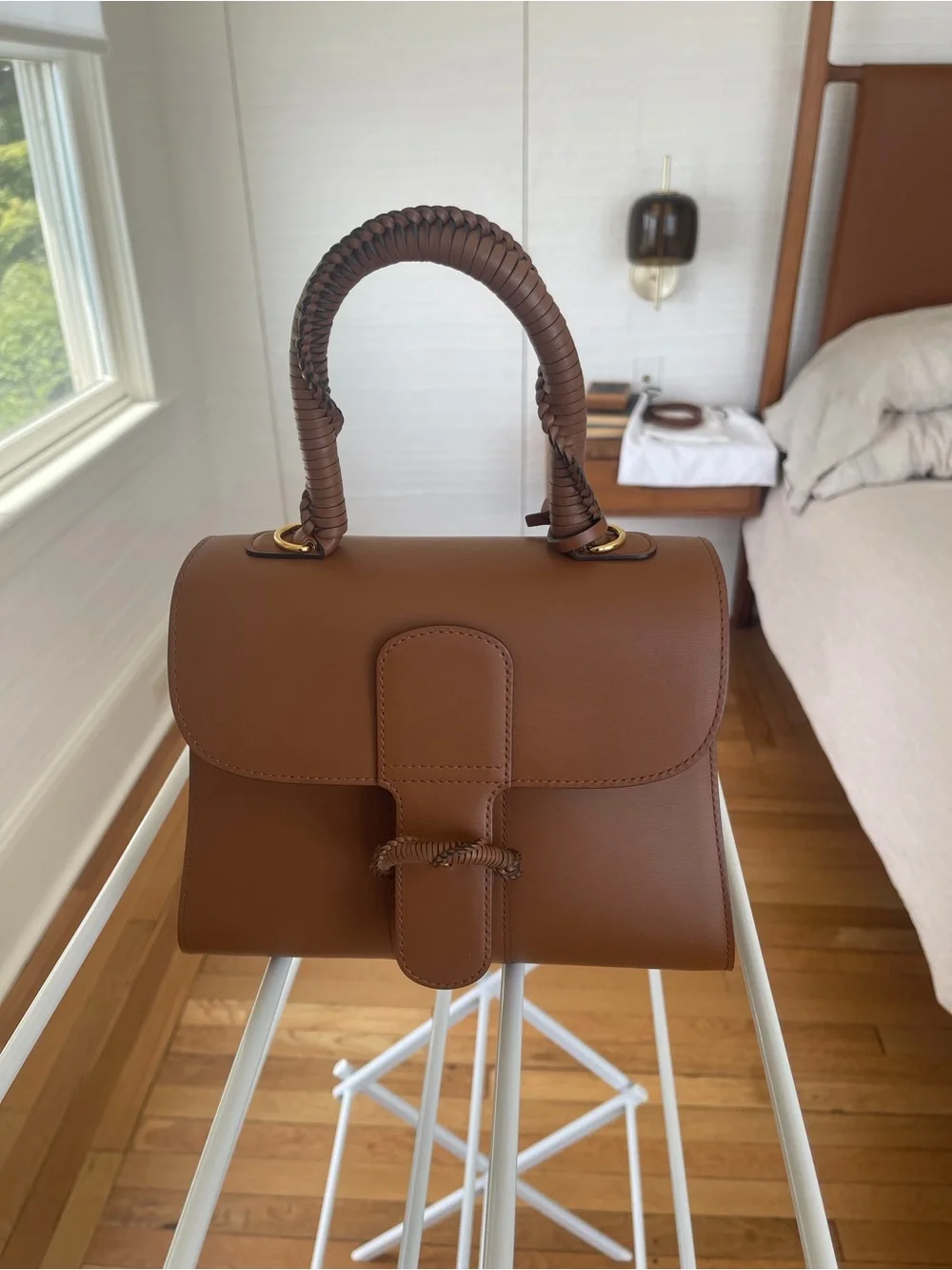 Delvaux Brillant PM +P Enlaced, Tan, Doré